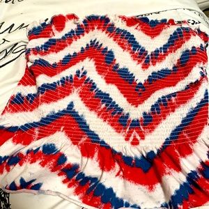 Red white and blue cropped tube top